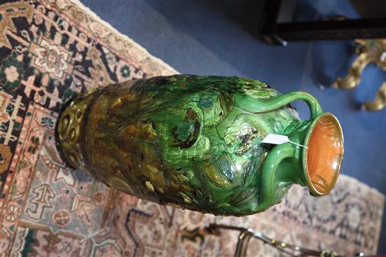 A massive C.H Brannam pottery ovoid fish vase, dated 1901, height 30in.